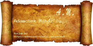 Adamcsek Mihály névjegykártya