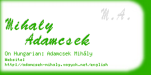 mihaly adamcsek business card
